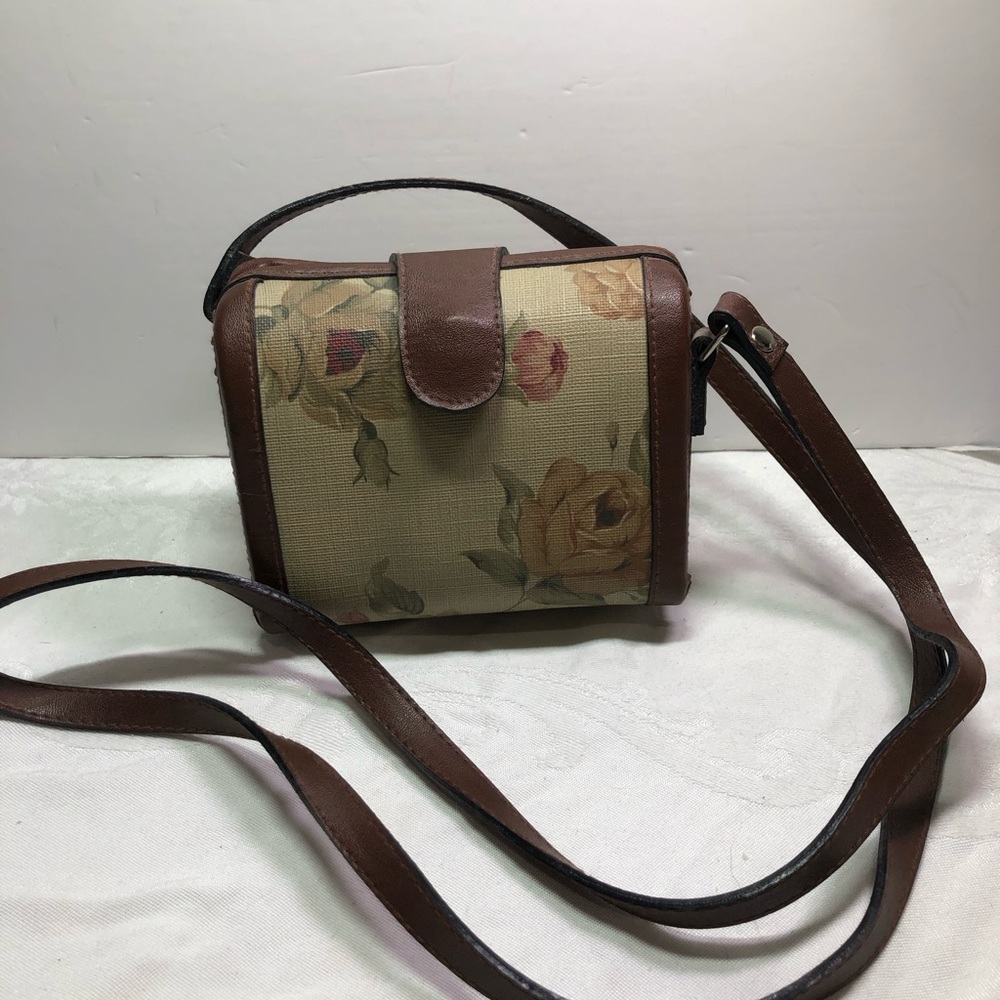 Floral Print Hard Case Crossbody bag 6” x 4”